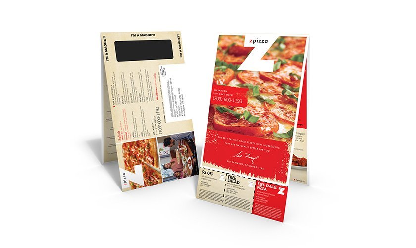 Folded Restaurant Postcard Magnet Sample