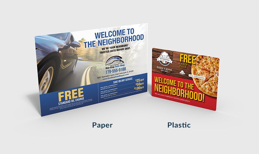 Paper and Plastic New Mover Postcards