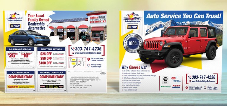 Automotive Direct Mail Jumbo Postcards