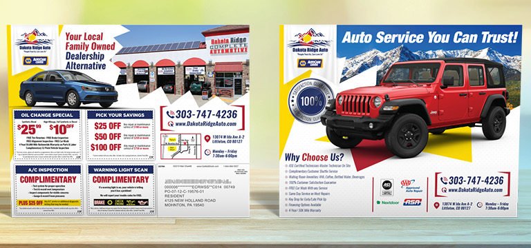 Automotive Direct Mail Jumbo Postcards