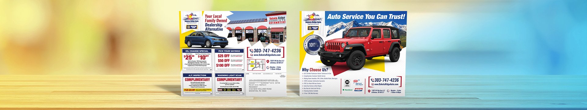 Automotive Direct Mail Jumbo Postcards