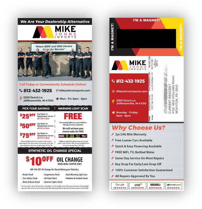 Specialty Auto Shop Magnet Mailer