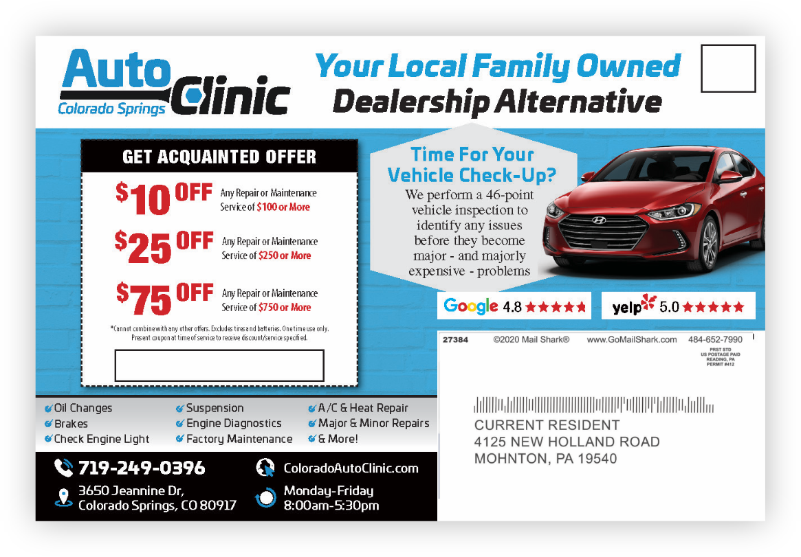 Automotive New Mover Mailer - Back