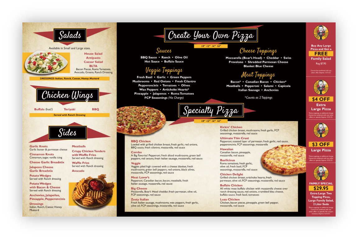 Pizza Menu Mailer - Back