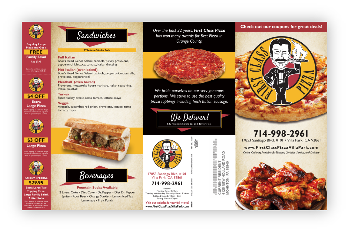 Pizza Menu Mailer