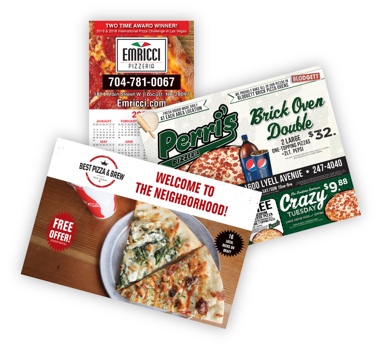 Pizza Direct Mail Products from Mail Shark