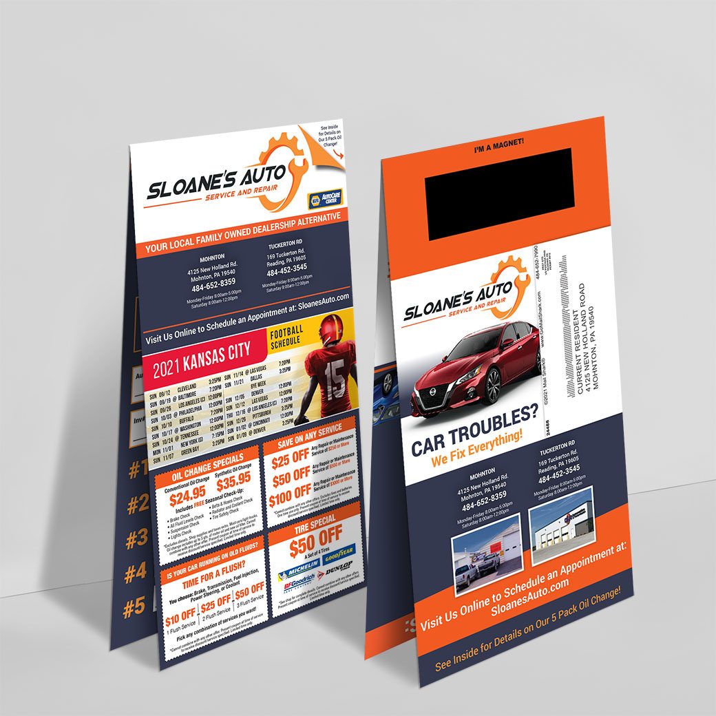 Automotive Folded Magnet Mailer