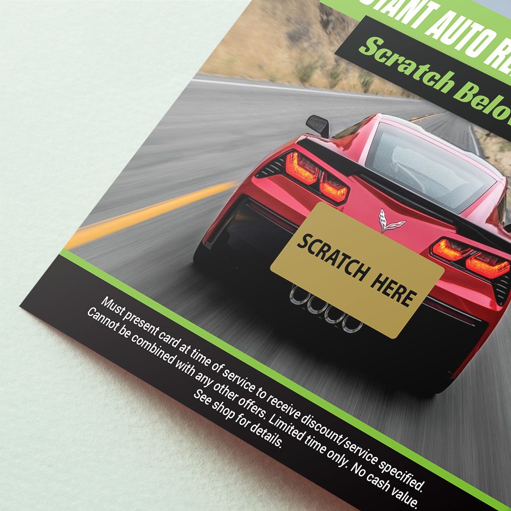 Specialty Automotive Scratch-Off Postcard Mailer