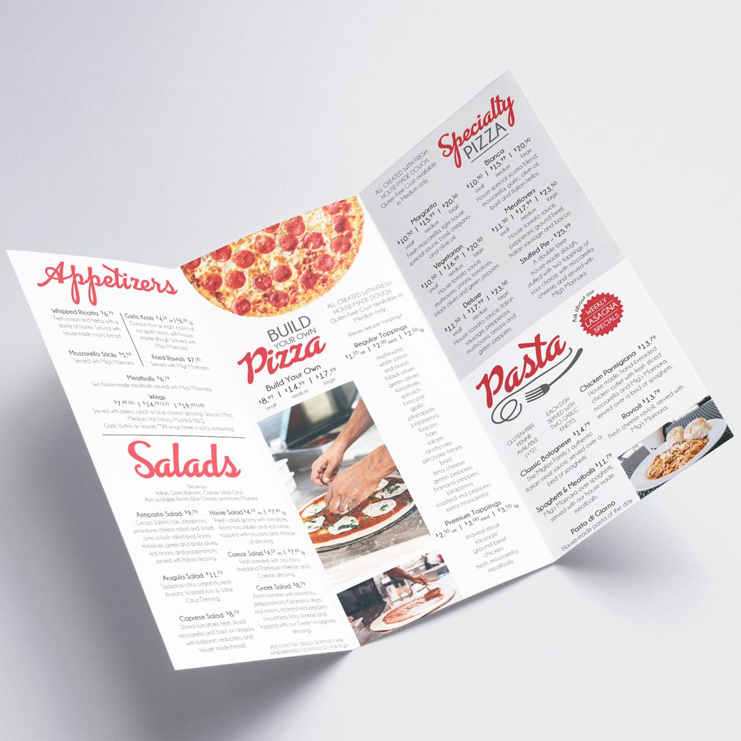 Small Pizza Menu