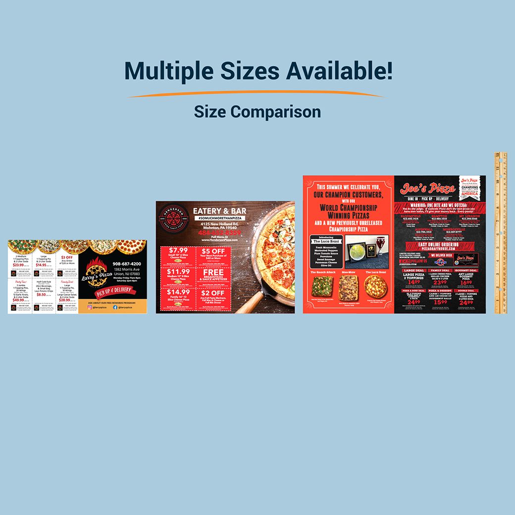 Mail Shark Pizza Postcards Size Comparison