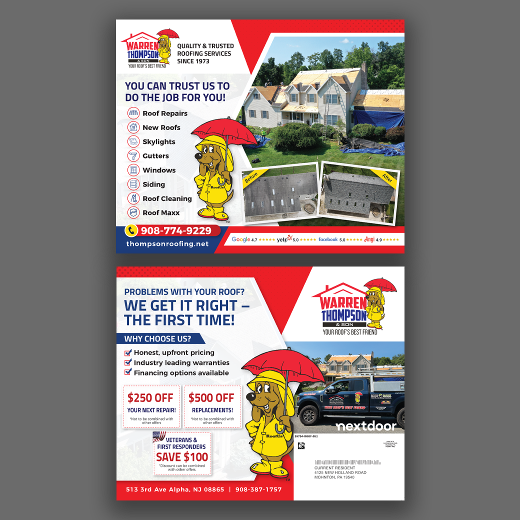 Jumbo Roofing Postcard