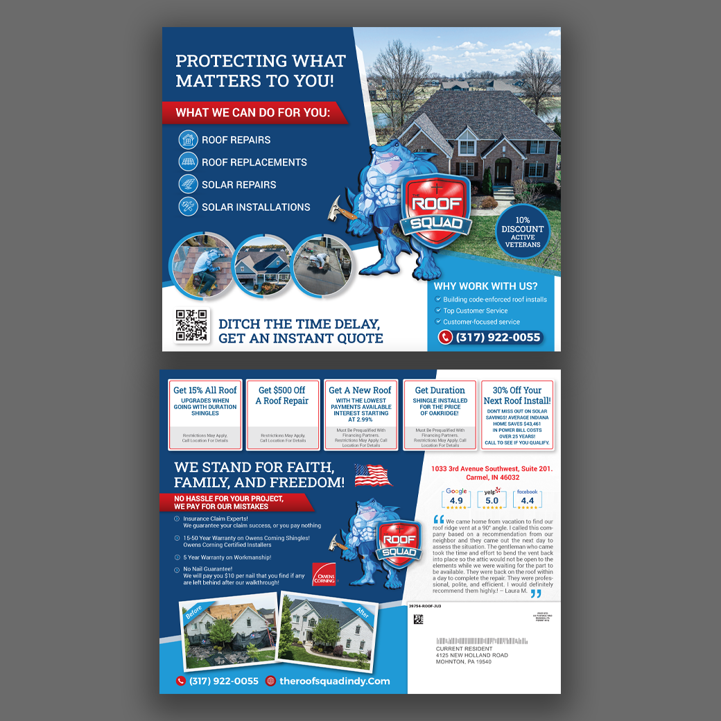 Jumbo Roofing Postcard Mailer