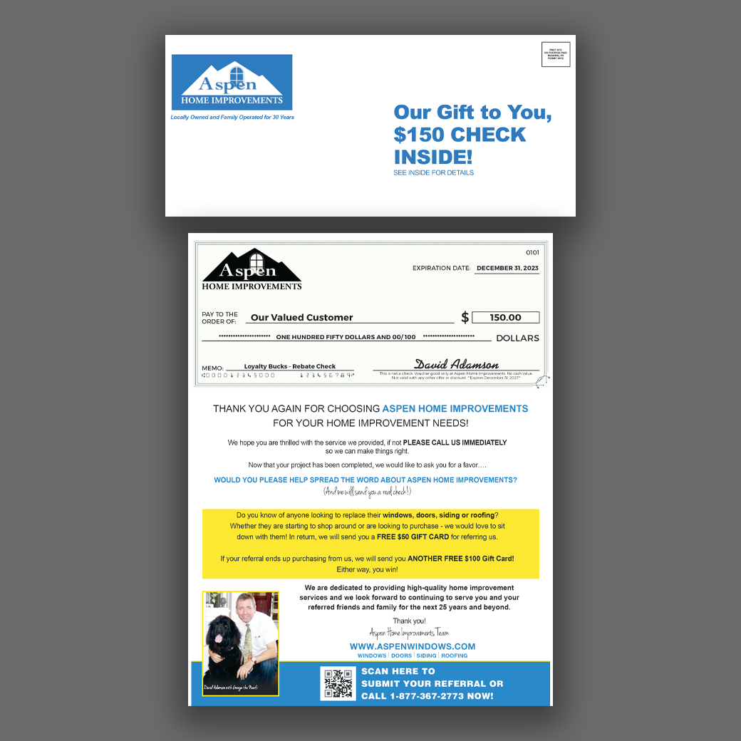 Direct Mail Letter & Envelope - Roofing Industry