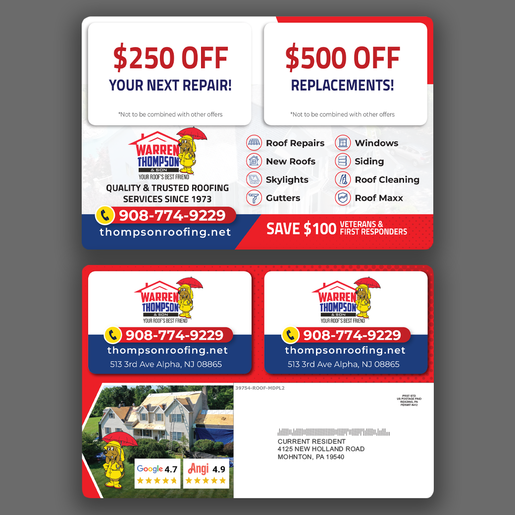 Roofing Medium Plastic Postcard