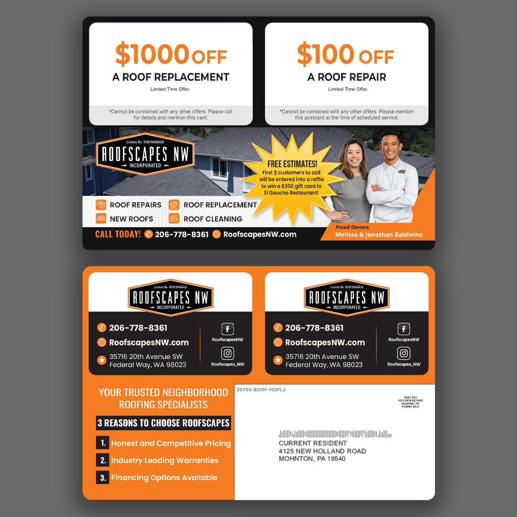 Roofing Industry - Medium Plastic Postcard