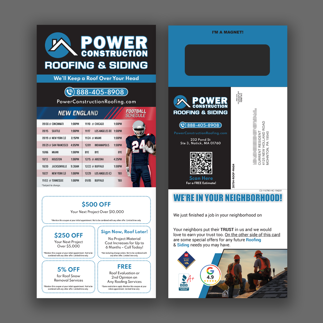 Postcard Magnet - Roofing Industry