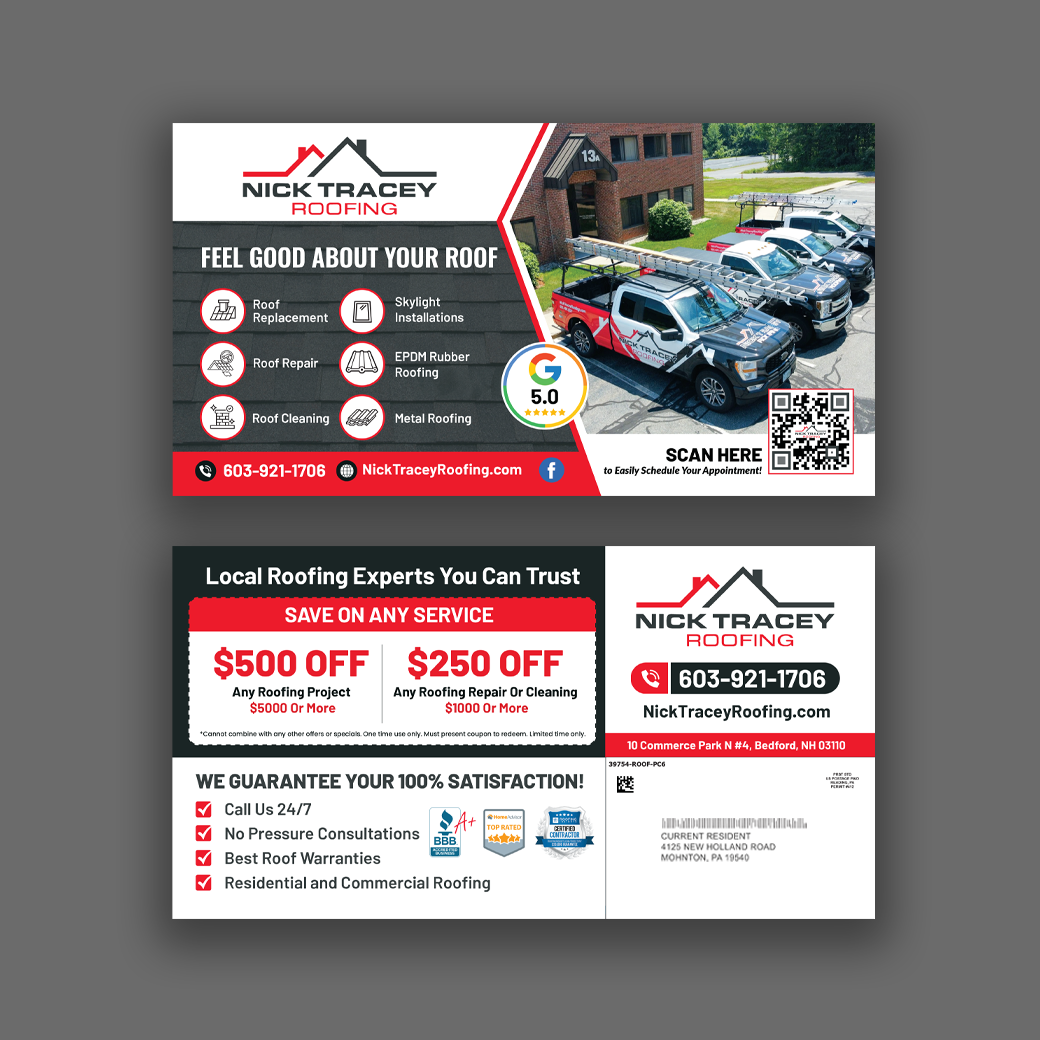 Oversized Roofing Postcard
