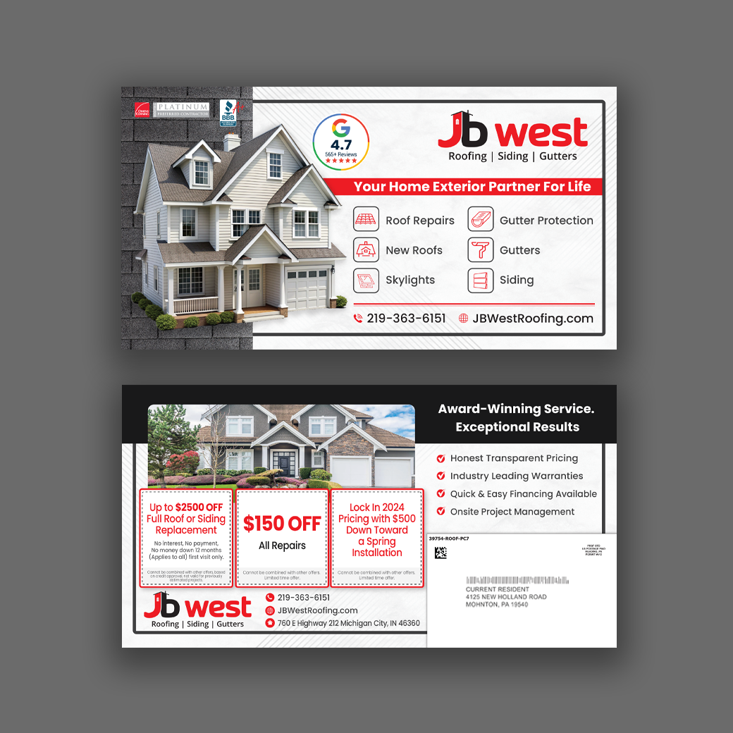Roofing Postcard - Oversized