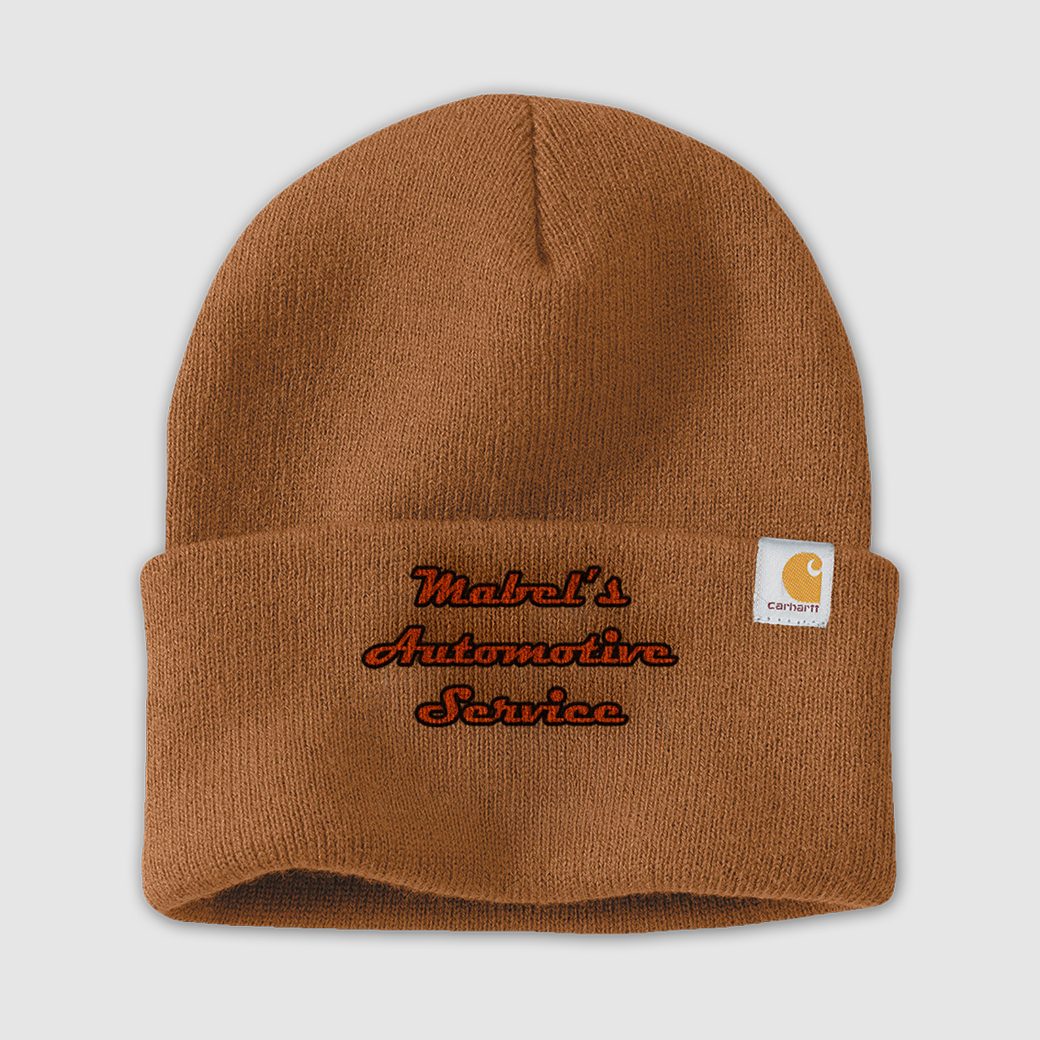 Embroidered beanie example